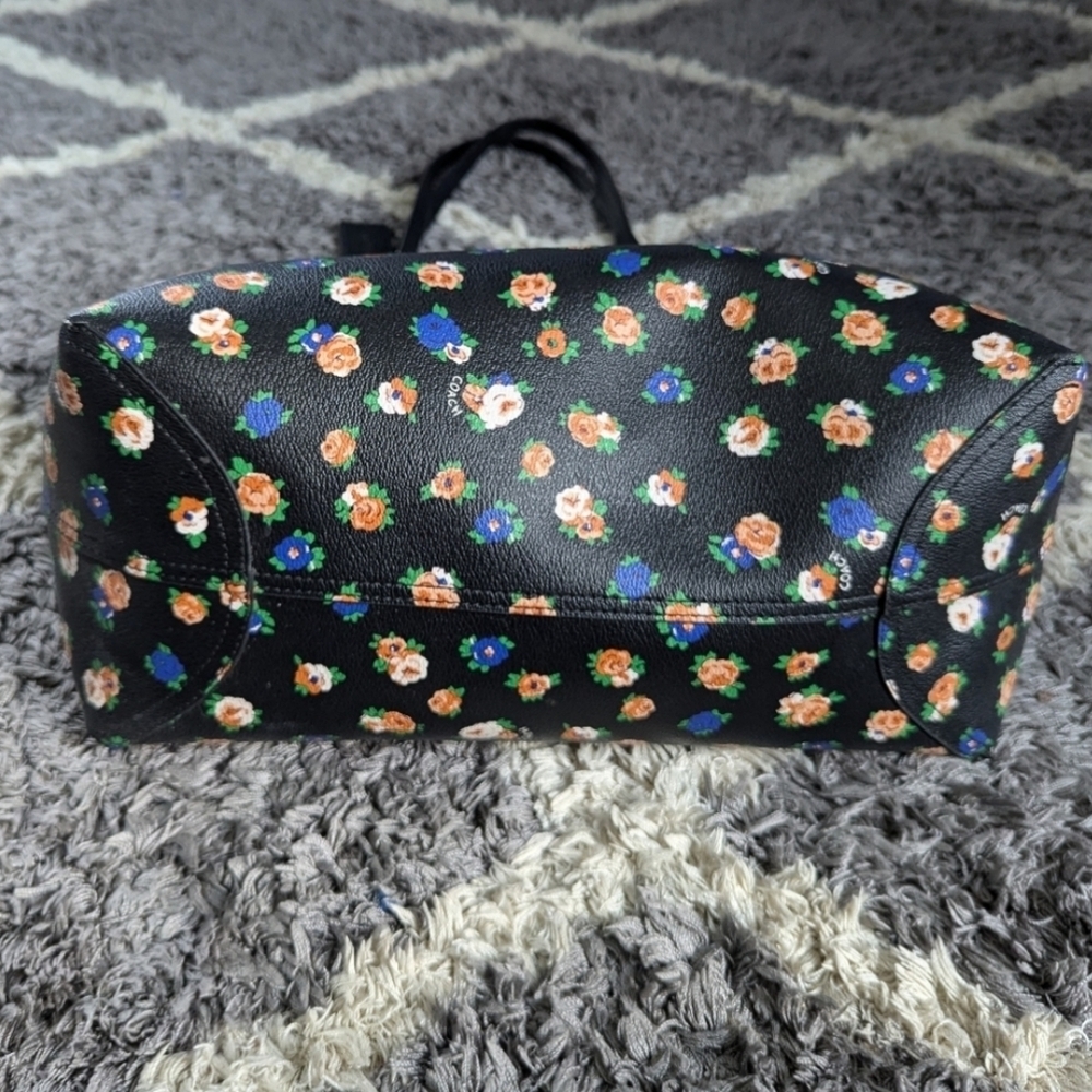 Coach Black Floral Tote with Multicolor Bloom Print - Picture 10 of 13